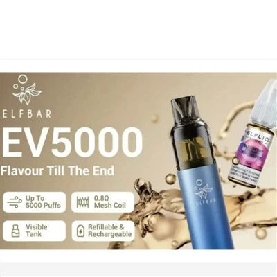 ELFBAR lansira elektronsko cigareto za ponovno polnjenje EV5000 v Veliki Brit...