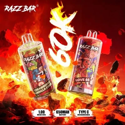 Razz Bar 60000 E-cigareta za enkratno uporabo|60.000 vpihov, najboljša izbira...