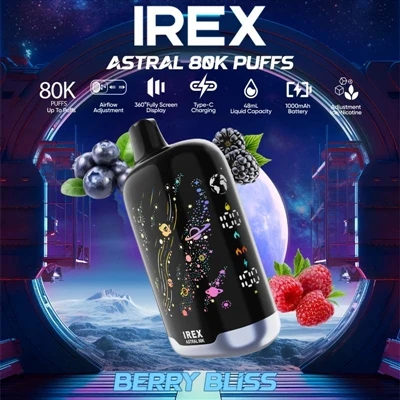 IREX Astral 80K – vodilna e-cigareta za enkratno uporabo z visoko zmogljivost...