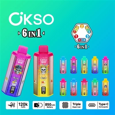 OKSO 120000 6in1: Celovita analiza vrhunskih-e-in-e-e-cigaret za enkratno upo...