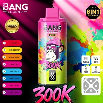 Bang Legend 300K – premikanje meja vzdržljivosti za e-cigarete za enkratno up...