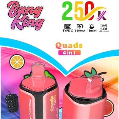 BANG KING Quads 250000 4IN1: vrhunska-revolucija v Vape za enkratno uporabo