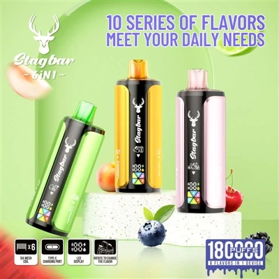 Stag Bar 6in1 180K: Ko E-cigarete za enkratno uporabo postanejo 'igrive'
